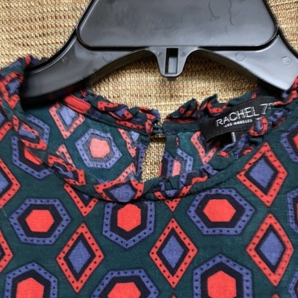 Rachel Zoe geo print blouse top - Picture 3 of 8
